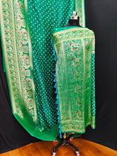Unique Bandhej Kanjivaram Perrot Color Silk Saree